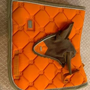 Brand new never used equestrian stockholm pad with fly bonnet